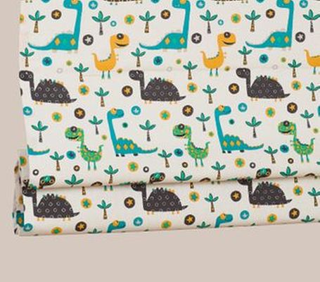 tenda a pacchetto dinosauri colorati filtrante per cameretta bambini su misura
